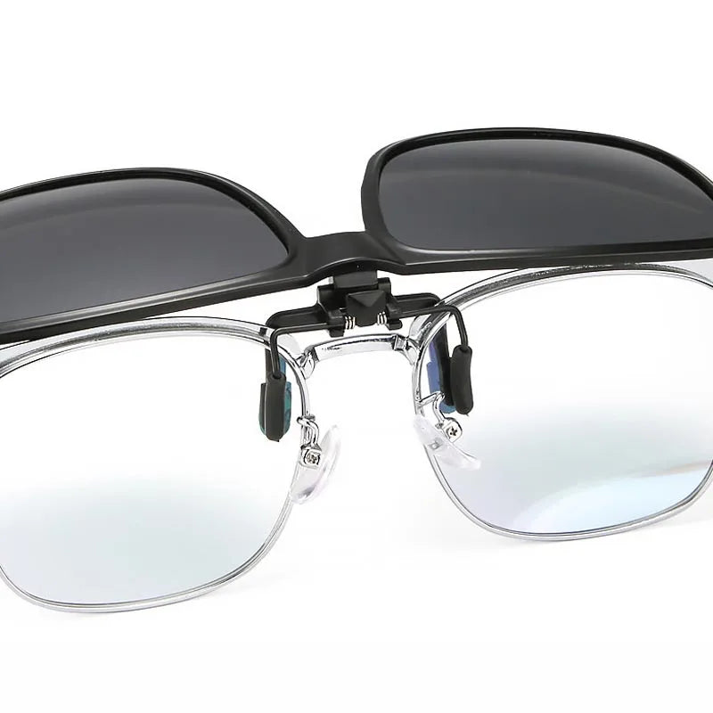 Micas de sol estilo clip, abatibles ajuste perfecto para lentes graduados, protección 400UV.
