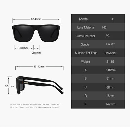 Gafas de sol cuadradas polarizadas para hombre y mujer,  material policarbonato, proteccion UV400